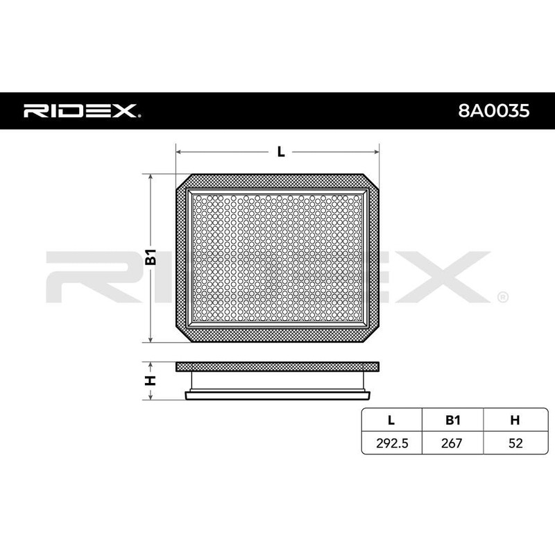 RIDEX 8A0035 Engine Air Filter Insert with Pre-Filter