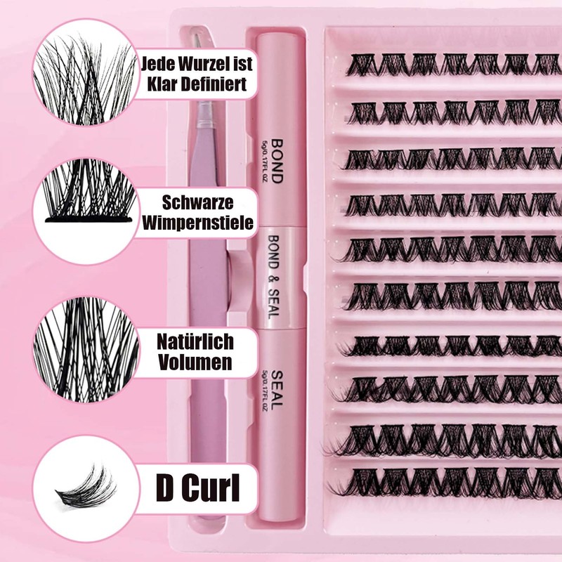 40D 8-16 mm Eyelash Extensions Set, 110 Pieces Natural D-Curl,