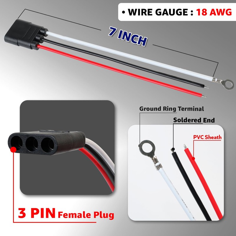 10 Pcs Ledvillage 3 Prong Female Bullet Plug Wiring Harness