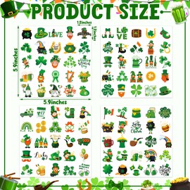 100 PCS St Patricks Day Tattoos for Kids, Irish Themed St Patricks Day Accessories with Green Clover, Saint Patricks Day Fake Tattoos for St Patricks Day Party Favors Decorations Parade