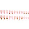 24Pcs Fall French Tip Press on Nails Almond Medium Fake