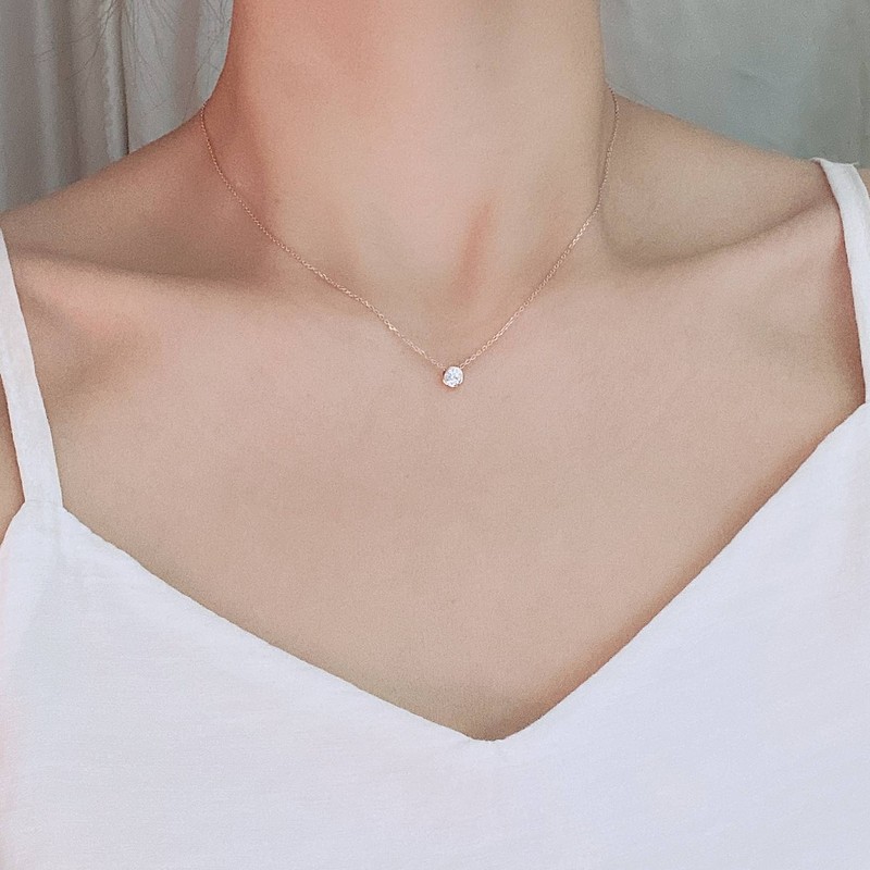 14k necklace cubic chain women's silver necklace 41cm silver /