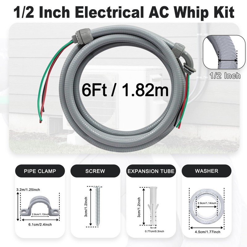 Feotech 6Ft AC Whip Kit - 1/2" Non-Metallic Liquid Tight