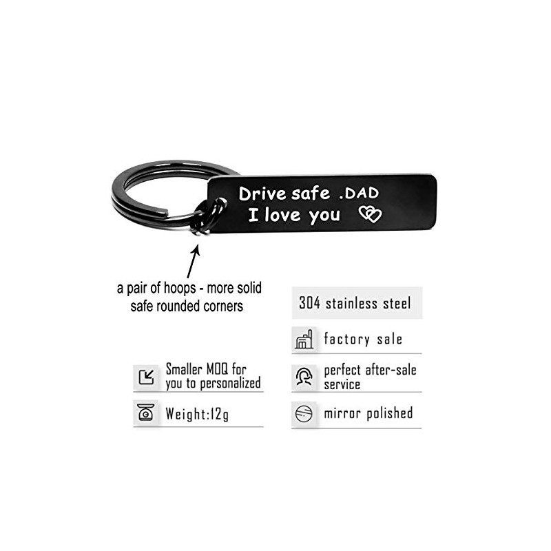 Elechobby Drive Safe Keychain for Dad I Love You keychains