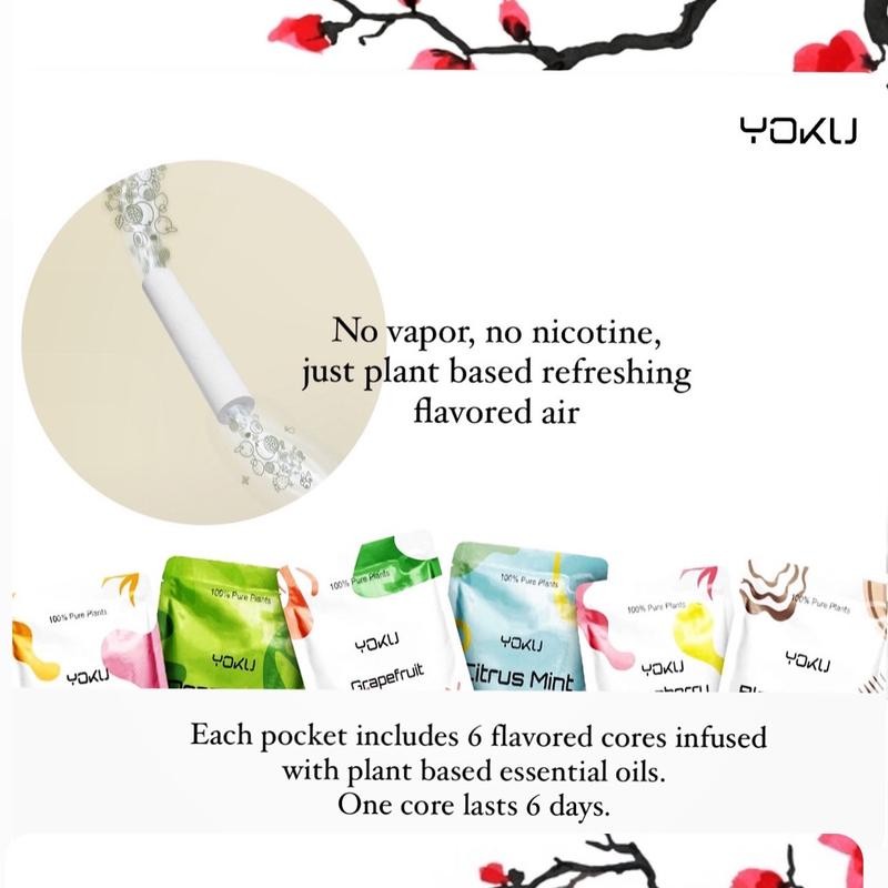 Wooden Aroma Inhaler with Essential Oil Flavored Cores - Scent: