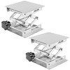 SHEUTSAN 2 Pack 6 x 6 Inches Laboratory Lift Stand, Lab Jack Lifting Scissor Stand Platform, Stainless Steel Lab Lift Stand Table, Scientific Scissor Lifting Laboratory Jack Lift Platform