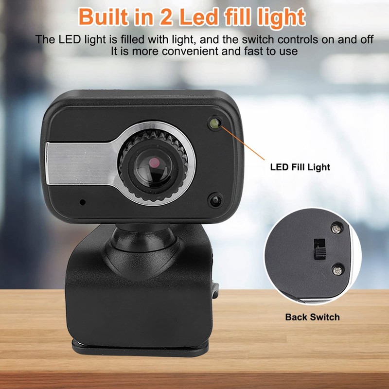 Acouto Cámara Web USB 0. P 480p Luz LED Cámara