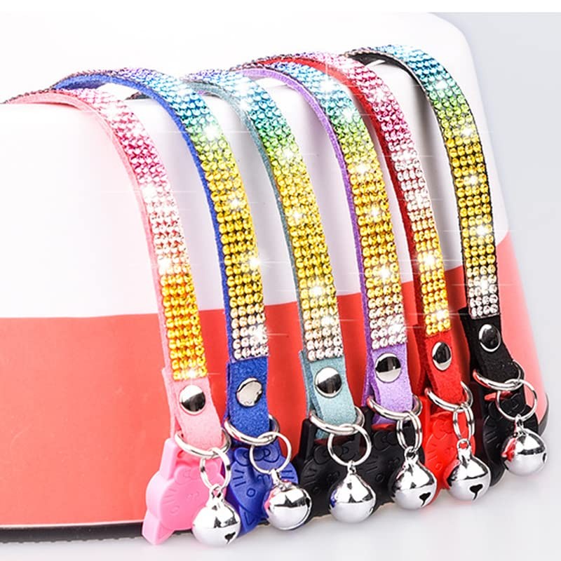 CHUKCHI Cat Collar Breakaway Bling Diamond Rhinestone with Bell Adjustable