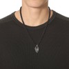 COAI Men's Necklace with Retro Arrow Pendant, Obsidian, Obsidian