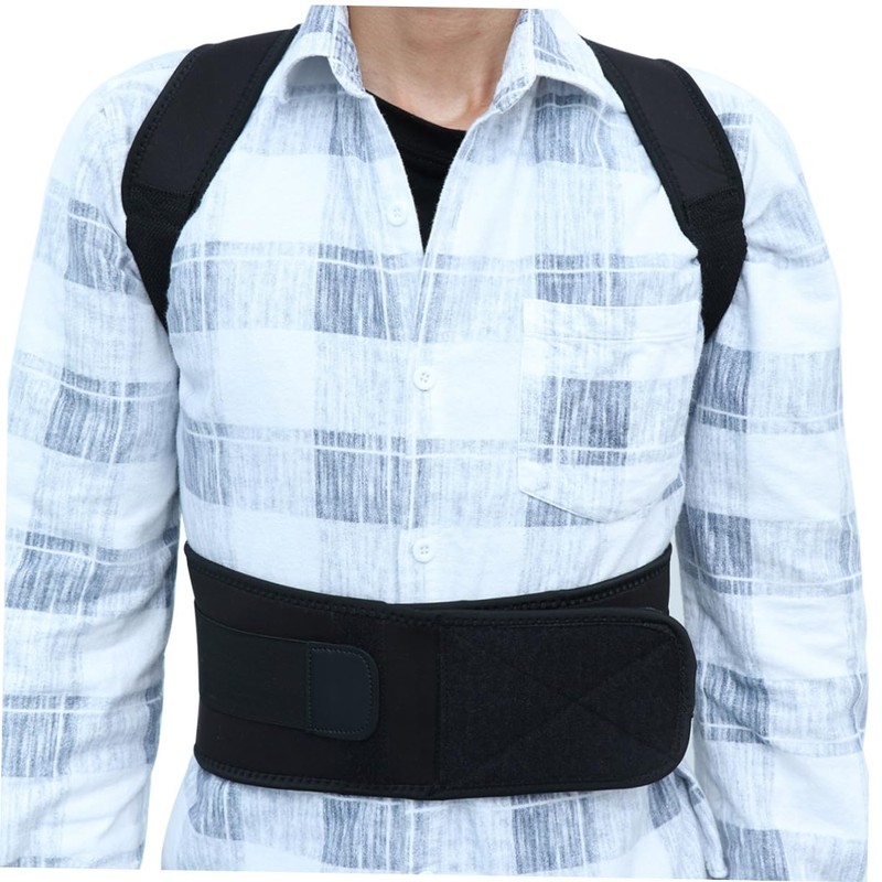 GLEAVI Posture Brace for Men Women Black Clavicle Support for