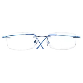 Eyekepper Titanium Rimless Reading Glasses Readers Women Blue +2.25