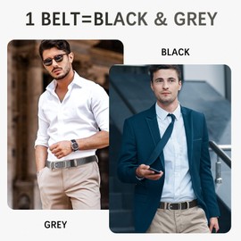 FAIRWIN Reversible Ratchet Belts for Men Nylon Web Belt 1 3/8" In No Holes Dress Casual Jeans Belt with Reverse Buckle