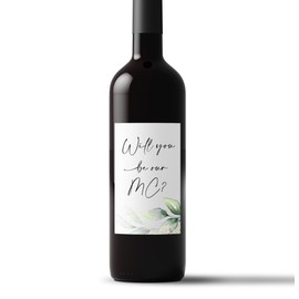 Will You Be Our MC Wedding Wine Label, Bride and Groom MC Asking Gift, Bridal Party Request Wine Sticker MC Proposal, Set of 2 Labels