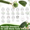 Gua Sha Stone & Face Roller Set Natural Jade Roller