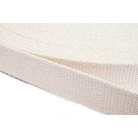 Jajasio Cotton Webbing 25 mm Wide, Cotton Strap Bag Strap 20 - Black 12 Metres