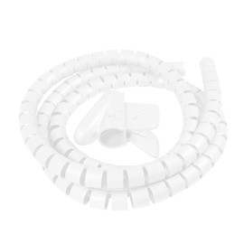 MOCNT 8mm Cable Tidy Sleeves Cable Organizer Sleeving Flexible Spiral Cable Management Wire Wrap Cable Spiral Tube Loom Storage Hide Pipe Cord Winding Protector White 3Meters