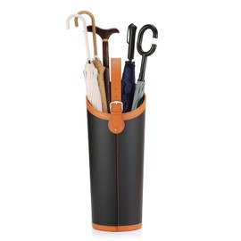 ELPMD Faux Leather Large Umbrella Holder Entryway，Modern Black Umbrella Rack Stand Indoor