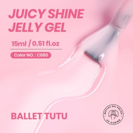 Beetles Jelly Gel Nail Polish - 15ml Nude Pink Gel Polish Ballet Pink Natural Translucent Sheer Gel Polish Soak Off Uv Nail Concealer Nail Art DIY Salon Home Manicure Gift for Girls Women