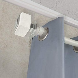 A&F Rod Décor - Foreo 1" Faux Wood Curtain Rod 160-240 inch - Pearl White