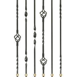 Black Country Metal Works Wrought Iron Stair Spindle - Double Bold Twist