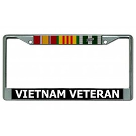 Vietnam Veteran Chrome License Plate Frame
