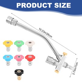 HOUSEEN Foam Cannon Dual Connector with 7 Spray Nozzles, Pressure Washer Double Tip Attachment for Car Truck SUV RV, Foam Blaster Accessories with Quick Connect for Roof Driveway Window Cleaning