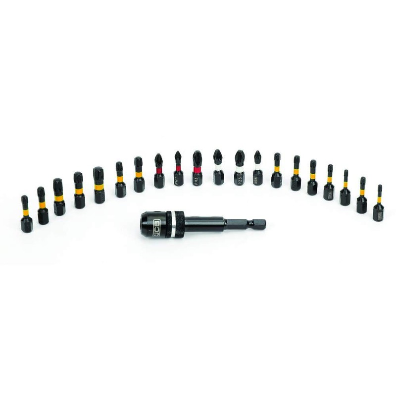 JCB 21 Piece Impact Drill Bit Set, Steel, Universal Fit,
