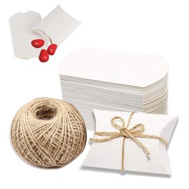 Naiocase Pack of 100 Small Cushion Boxes Wedding Gift Boxes Guest Gift Communion Christening for Wedding Birthday White DIY Guest Gifts Wedding