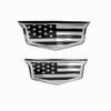 American Black Flag Aluminum Overlay Grill Front Taigate Emblems Set