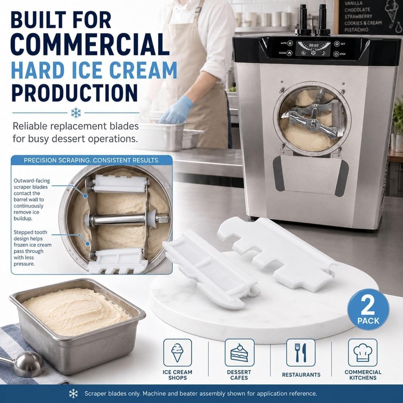 YKF-116 Scraper Blades for VEVOR Hard Ice Cream Machines, 2-Pack