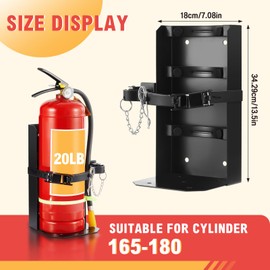 Zonon Heavy Duty Fire Extinguisher Mount Bracket Metal Fire Extinguisher Holder Wall Mount for Home Car Truck, Mini, Small, and Medium Sized(FE-20,Black,1 Pcs)