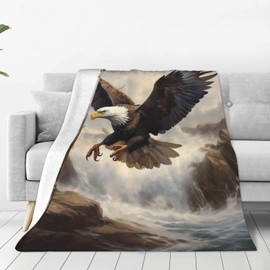 Turamurra Bald Eagle Blanket Bald Eagle Throw Blanket for Men Women Valentines Decor Eagle Gifts for Kids Adults Ultra Soft Cozy Fleece Blanket for Couch Sofa Bedding 80"x60"