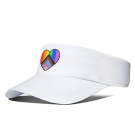 Giavuwn Sports Sun Visors for Women Men, Embroidered Visor Hat for Running, Tennis, Golf, Pickleball, Progress Pride, One Size