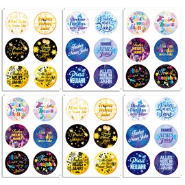 HOWAF 72 Stickers New Year's Eve 2025, Happy New Year Sticker, Happy New Year Sticker, Happy New Year for New Year's Eve Gift, New Year's Eve Decoration, 2025 New Year Decoration