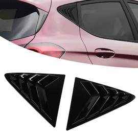 Glossy Black Rear Side Window Slats Sport Style with Air Vent Roller Blinds, Cool Exterior Decoration for Fiesta MK8 2018+, Protect Against Harmful Rays