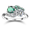 ETERMBOL Round Flower Cluster Women Engagement Ring 925 Sterling Silver