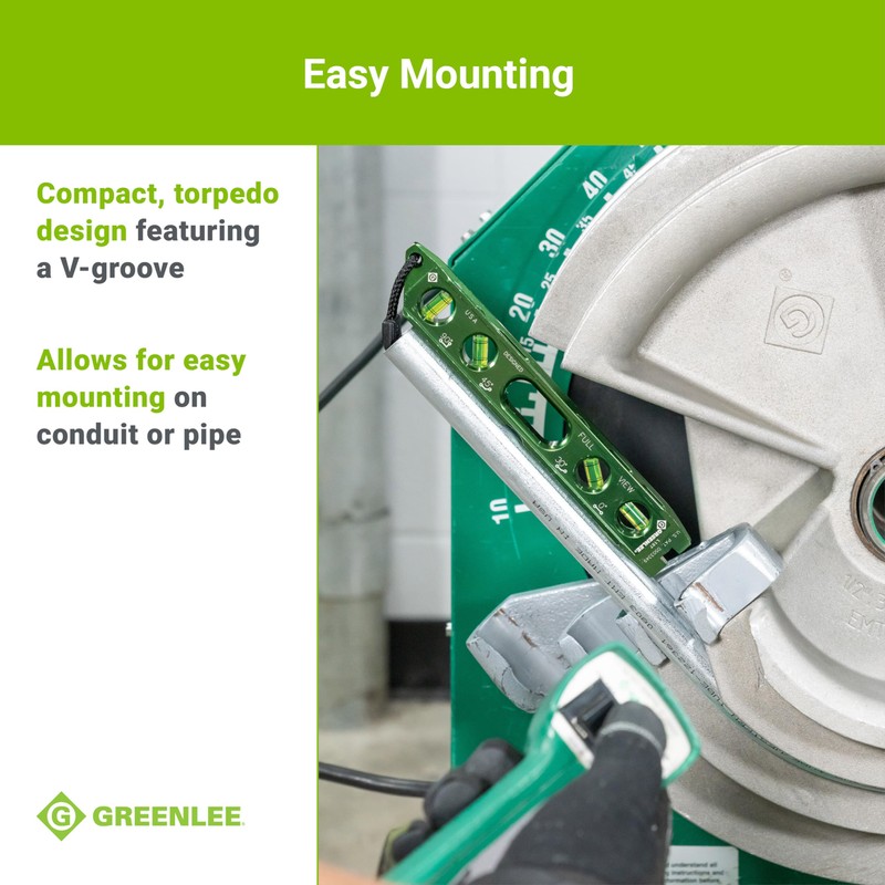Greenlee L107 Electrician's Magnetic Torpedo Level with Conduit Bending Offset