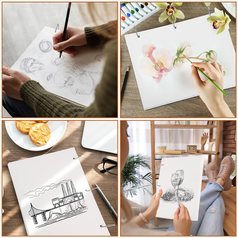 A4 Sketch Books, 75 Sheets 150 Pages Binder Binding Sketchbook