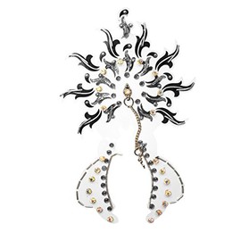 Ultimate Crystal Sun Flame Tattoo Body Crystal Silver Stick On Jewel for Body Crotch Navel with Hanging Chain