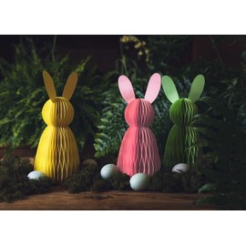 Set of 3 large honeycomb decoration bunny, Easter bunny, Easter decoration, honeycomb ball, Easter bunny, made of cardboard, colourful decoration for Easter, for hanging or standing, Easter bunnies,