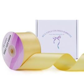 2 Inch x 25 Yards Wide Double Face Satin Ribbon Double Sided Solid Polyester Ribbon for Gift Wrapping Party Hair Braids Bow Shower Decoration Floral Arrangement Craft Supplies