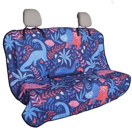 LoyaGour Back Seat Cover for Car Trucks Van SUV Jeep,Waterproof Rear Bench Towel Seat Covers for Dogs and Kids,Automotive Backseat Protector (Dinosaur)