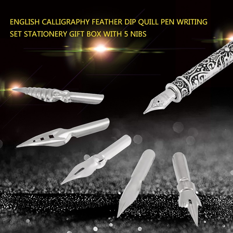 English Calligraphy Feather Dip Quill Pen Writing Set Stationery Gift