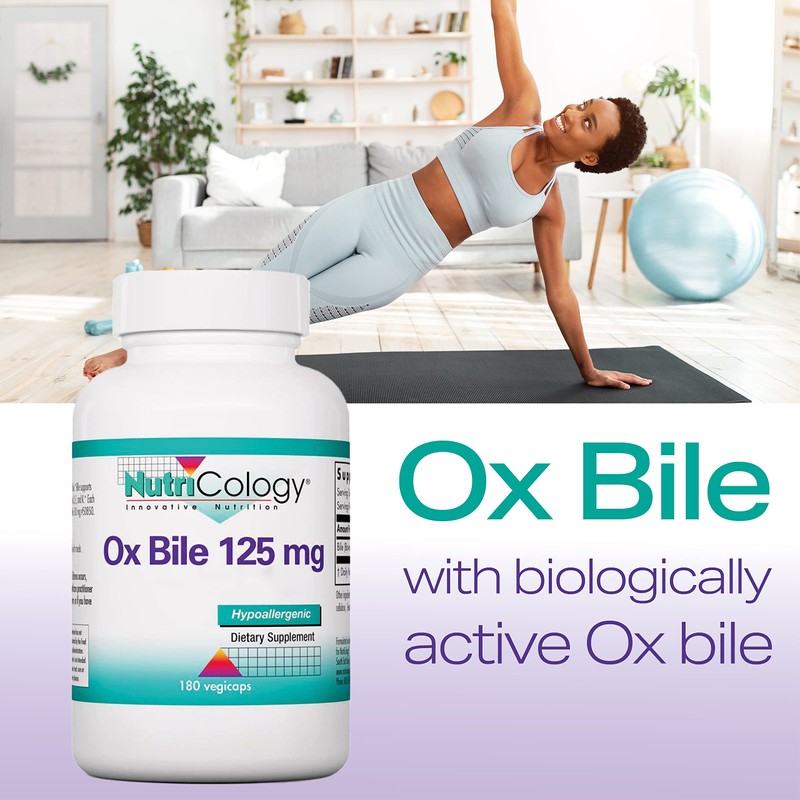 Nutricology, Ox Bile, 125mg, 180 Capsules, Gluten Free, SOYA Free,