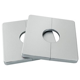 Waziaqoc 2 Pcs Wall Split Flange, ABS Square Self-Adhesive Escutcheon Plate Buckles for 1.04 Inch/26 mm Diameter Pipe, Silver