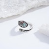 Nisgoin Sunflower Spoon Rings for Women- 925 Sterling Silver Turquoise