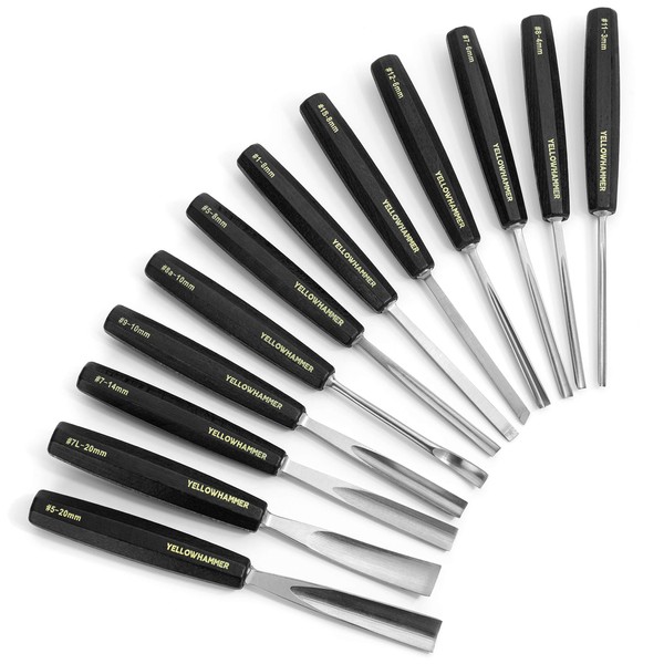 Yellowhammer Full Size Wood Carving Tools 12 Piece Set -