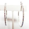 Divas Diggables CLIP-ON EARRINGS CRYSTAL RHINESTONE 2 INCH HOOPS ABS