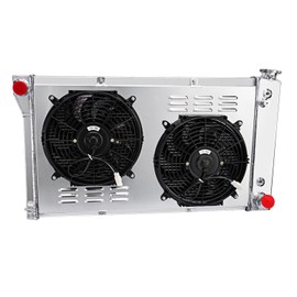Tepilauda 3 Row All Aluminum Radiator & Fan Shroud for 1967-1972 Chevy GMC C/K Series C10 C20 C30 K10 K20 K25 Trucks Blazer Pickup Suburban Van 1968 1969 1970 1971 radiators