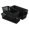 Gitany Black Plastic Baskets Set of 6, Rectangle Slim Storage